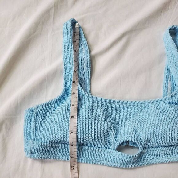 Xhileration light blue ribbed bikini top xl - Picture 3 of 10